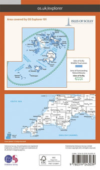 OS Explorer 101 - Isles of Scilly Map - Rear Cover