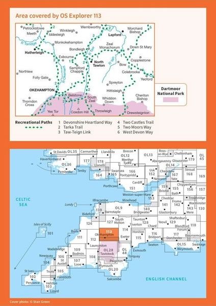 OS Explorer Map 113 - Okehampton and Hatherleigh - overview