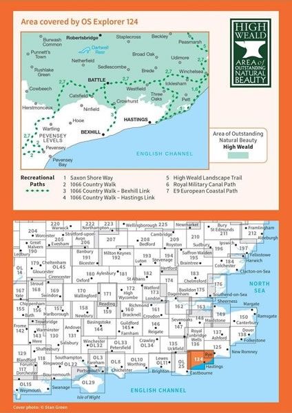 OS Explorer Map 124 - Hastings and Bexhill - overview