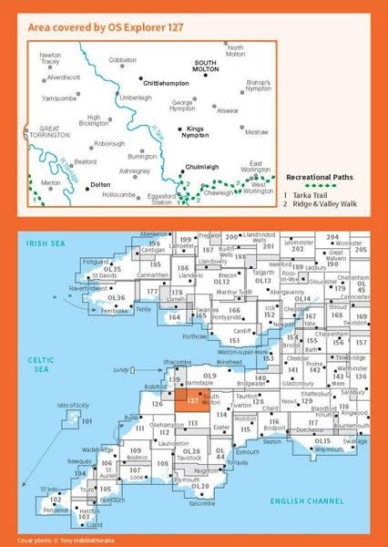 OS Explorer Map 127 - South Molton and Chulmleigh - overview