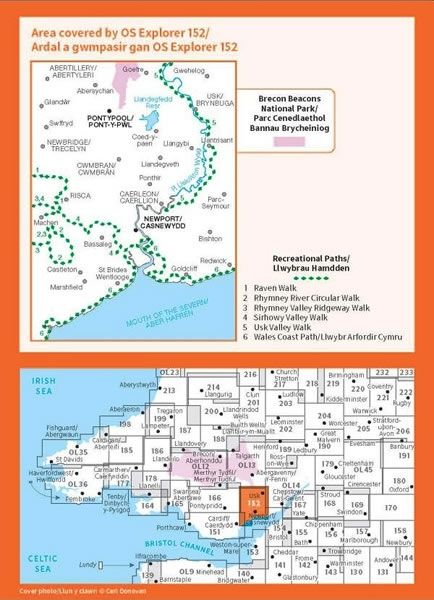 OS Explorer Map 152 - Newport and Pontypool - overview