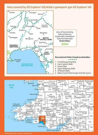 This OS Explorer 165 Map covers Swansea - overview