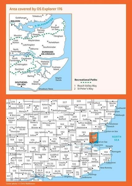 OS Explorer Map 176 - Blackwater Estuary - overview