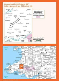 OS Explorer Map 186 - Llandeilo and Brechfa Forest - overview