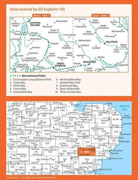 OS Explorer Map 195 - Braintree and Saffron Walden - overview