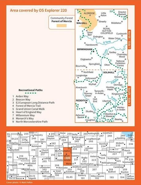 OS Explorer Map 220 - Birmingham - overview