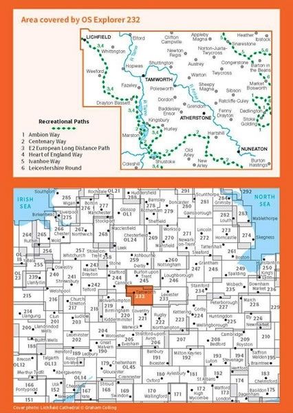 OS Explorer Map 232 - Nuneaton and Tamworth - overview