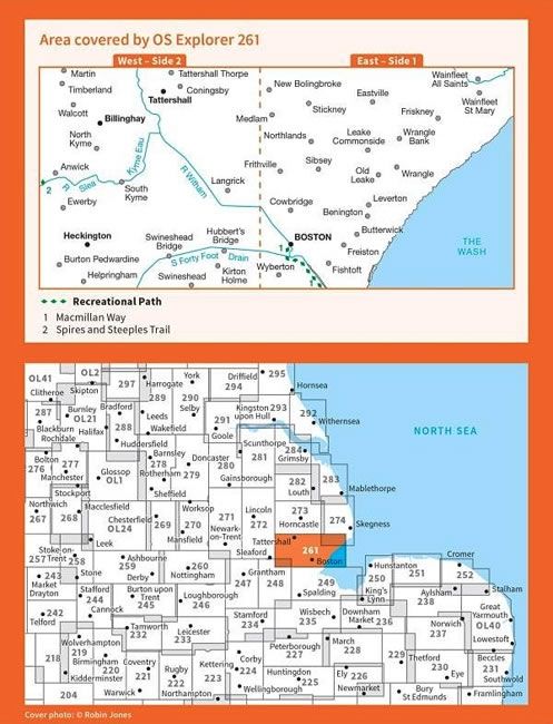 OS Explorer Map 261 - Boston - overview