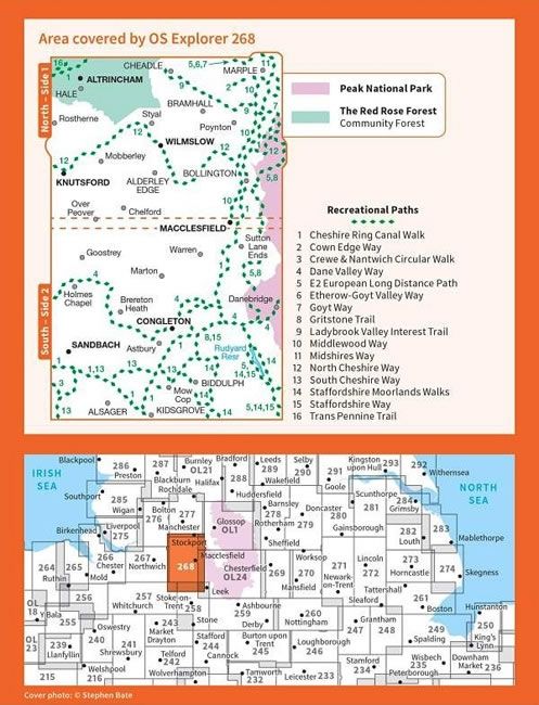 OS Explorer Map 268 - Wilmslow and Macclesfield - overview