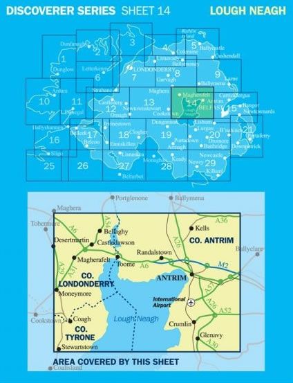 Irish Discoverer Map 14, Lough Neagh - Area covered