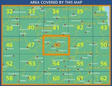 Irish Discovery Map 48, Offaly and Westmeath - Area Covered