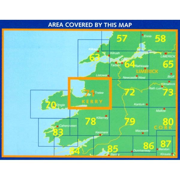 Irish Discovery Map 71, Kerry - North West - Area Covered