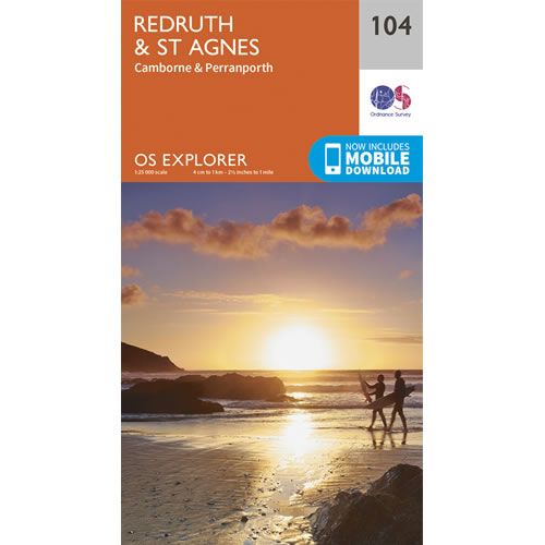 OS Explorer 104 - Redruth and St Agnes Map