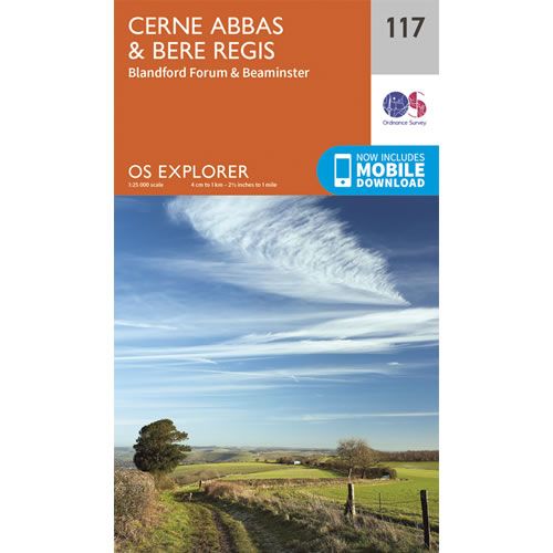 OS Explorer 117 - Cerne Abbas and Bere Regis Map