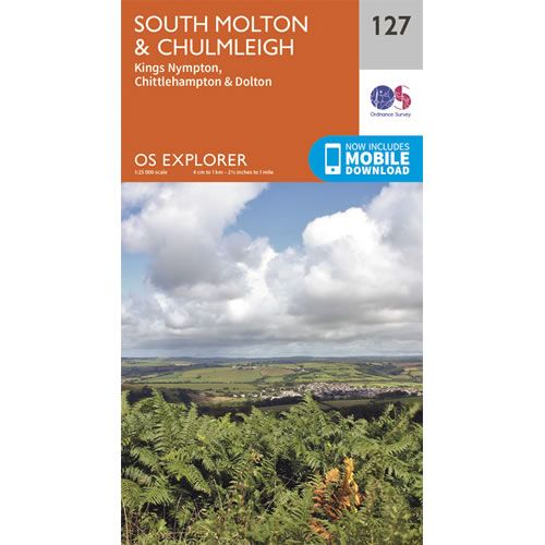 OS Explorer 127 - South Molton and Chulmleigh Map