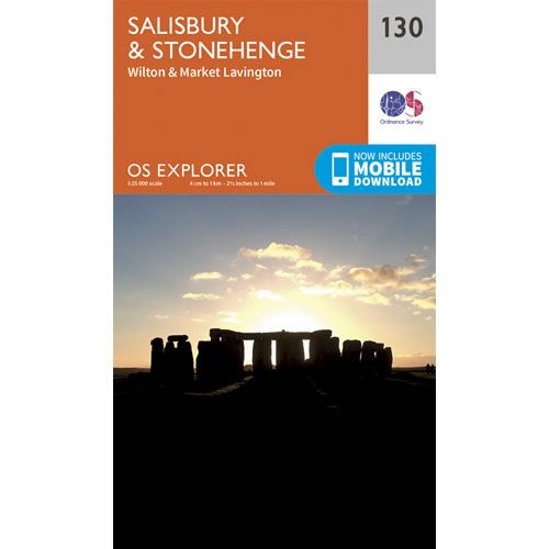 OS Explorer 130 - Salisbury and Stonehenge Map