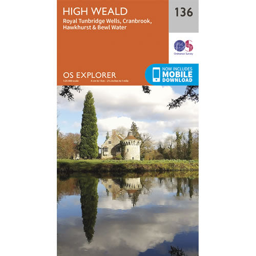 OS Explorer 136 - High Weald Map