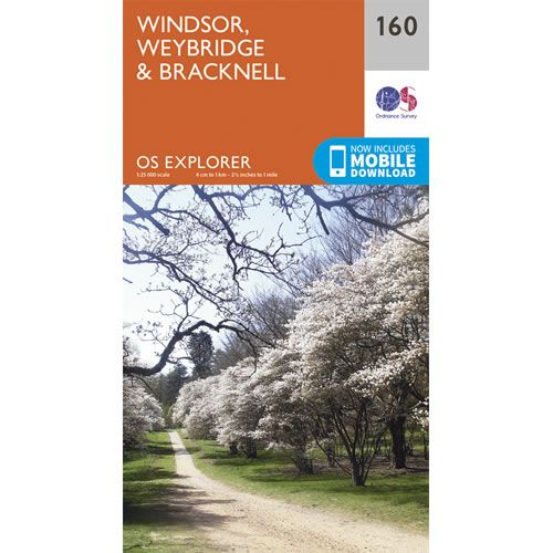 OS Explorer 160 - Windsor, Weybridge and Bracknell Map