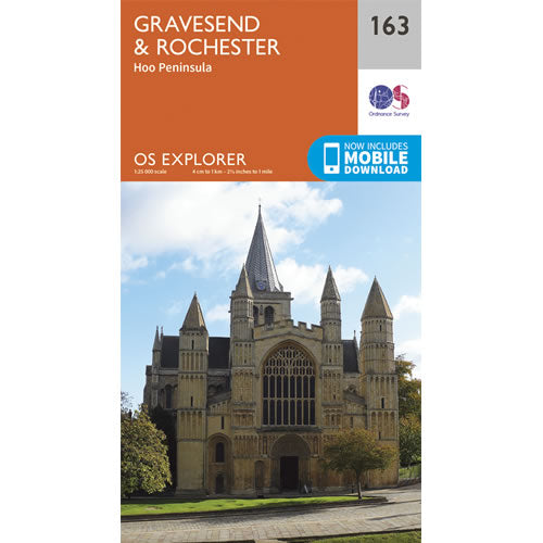 OS Explorer 163 - Gravesend and Rochester Map