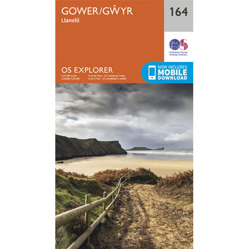 OS Explorer 164 - Gower Map