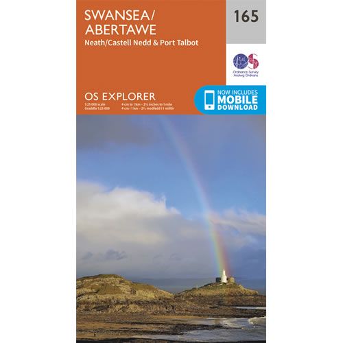 OS Explorer 165 - Swansea Map