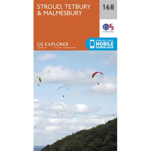 OS Explorer 168 - Stroud, Tetbury and Malmesbury Map