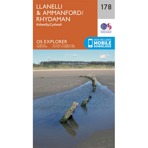 OS Explorer 178 - Llanelli and Ammanford Map