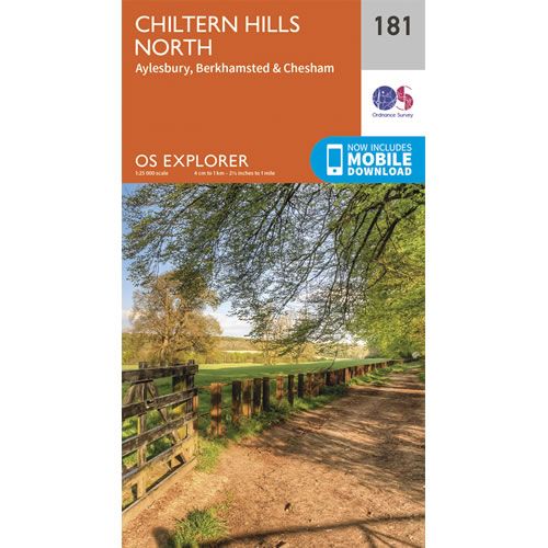 OS Explorer 181 - Chiltern Hills North and Aylesbury Map