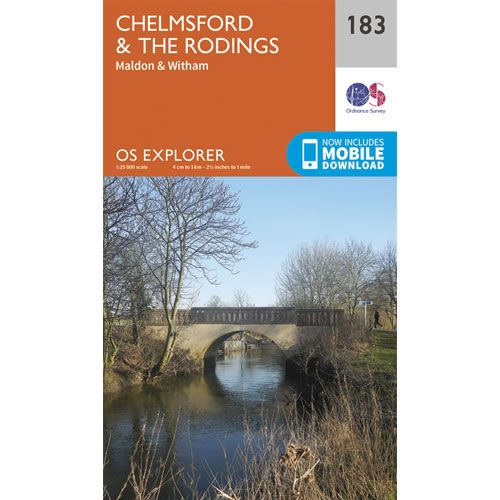 OS Explorer 183 - Chelmsford and The Rodings Map