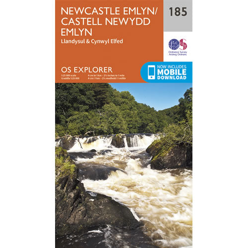 OS Explorer 185 - Newcastle Emlyn and Castell Newydd Emlyn Map