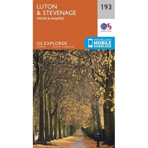 OS Explorer Map 193 - Luton and Stevenage