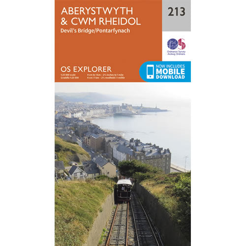 OS Explorer 213 - Aberystwyth and Cwm Rheidol Map