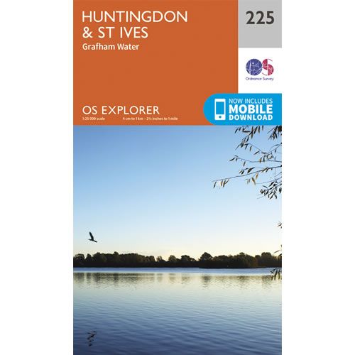 OS Explorer 225 - Huntingdon and St Ives Map