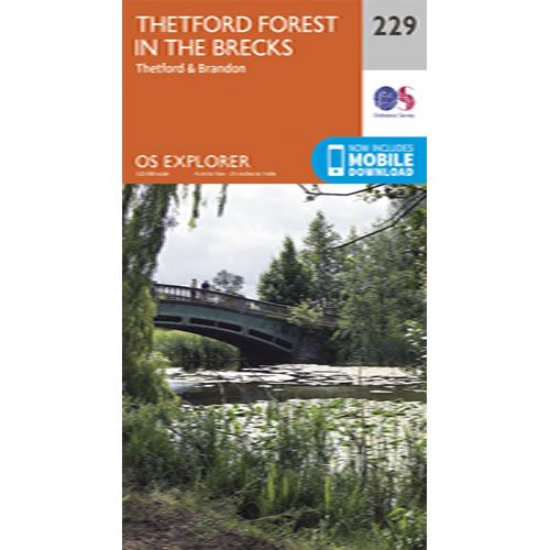 OS Explorer 229 - Thetford Forest in The Brecks Map