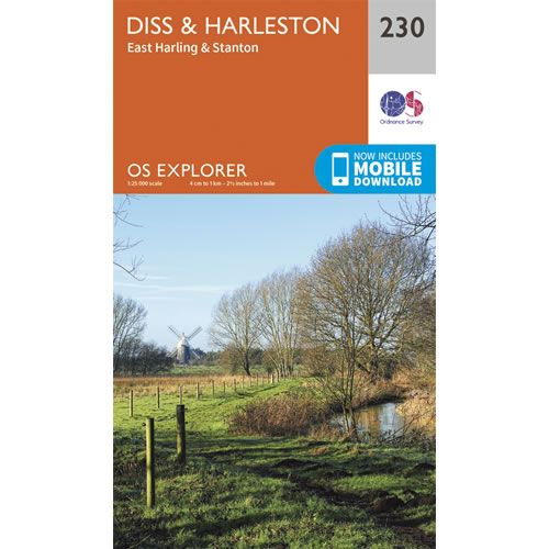 OS Explorer 230 - Diss and Harleston Map