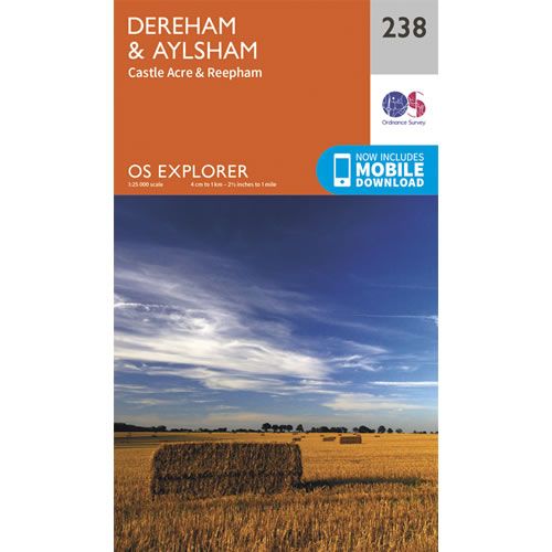 OS Explorer 238 - Dereham and Aylsham Map