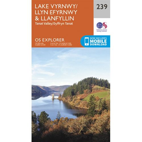 OS Explorer 239 - Lake Vyrnwy Map