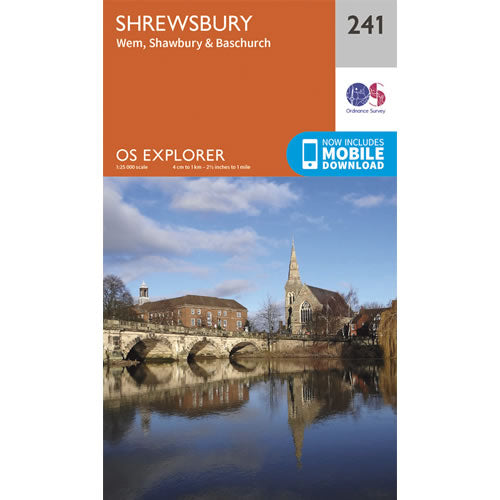 OS Explorer 241 - Shrewsbury Map