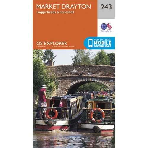 OS Explorer 243 - Market Drayton Map