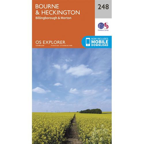 OS Explorer 248 - Bourne and Heckington Map