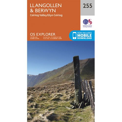 OS Explorer 255 - Llangollen and Berwyn Map