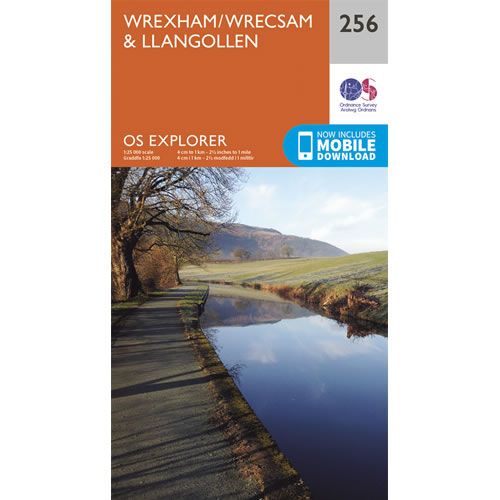 OS Explorer 256 - Wrexham and Llangollen Map