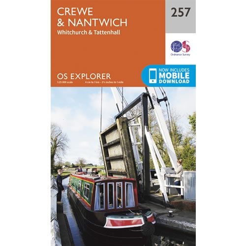 OS Explorer 257 - Crewe and Nantwich Map