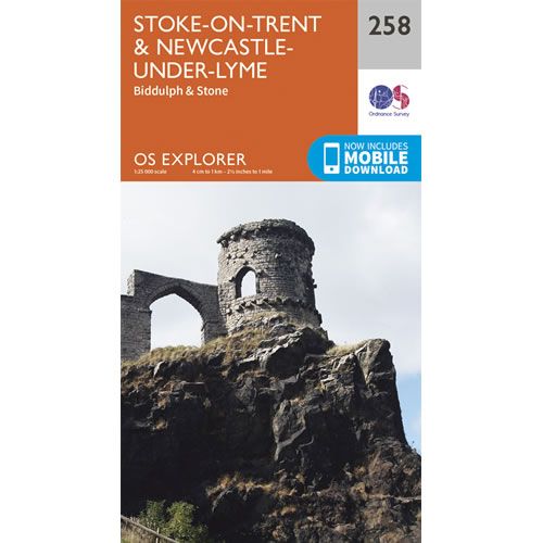 OS Explorer 258 - Stoke-on-Trent and Newcastle-under-Lyme Map