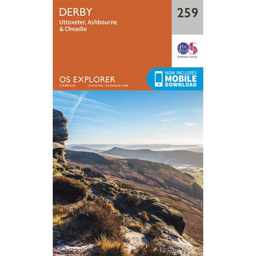 OS Explorer 259 - Derby  and Uttoxeter Map