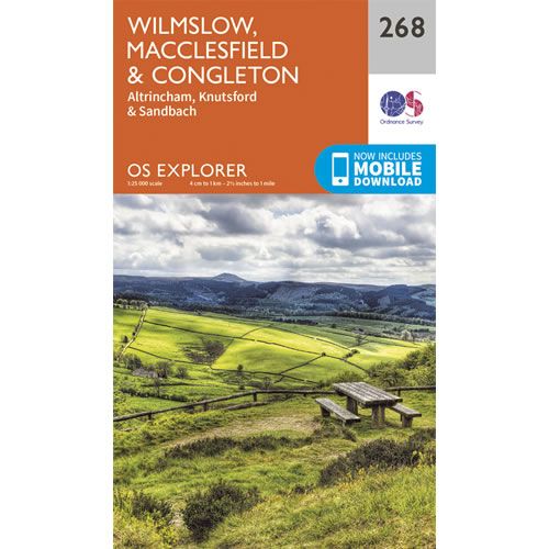 OS Explorer 268 - Wilmslow and Macclesfield Map