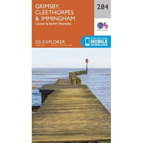 OS Explorer 284 - Grimsby and Cleethorpes Map