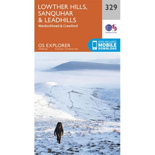 OS Explorer 329 - Lowther Hills, Sanquhar and Leadhills Map