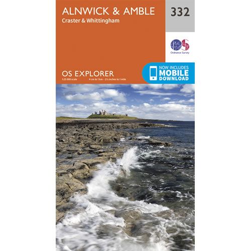 OS Explorer 332 - Alnwick and Amble Map