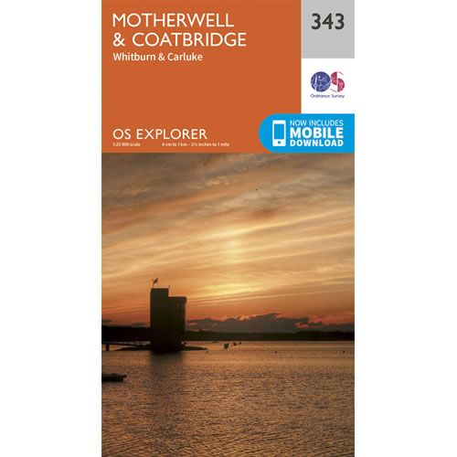 OS Explorer 343 - Motherwell and Coatbridge Map